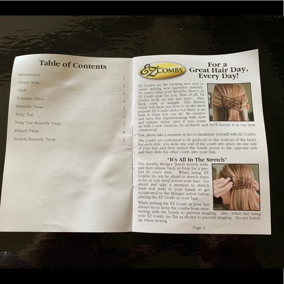 EZ Combs Beaded Stretchable Hair Clips Set of two - Picture 8 of 14